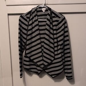 Dressbarn Black and White Striped Blazer